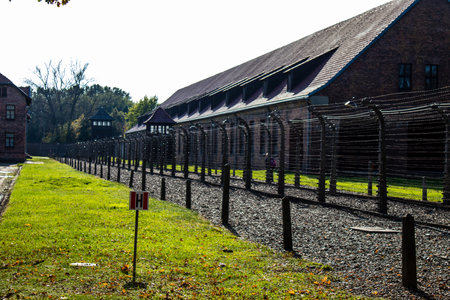 Oswiecim, Poland - October 07, 2022 Auschwitz, the largest concentration camp complex in the Third Reich, both a concentration camp and an extermination center, built for exterminating the jews peopleのeditorial素材