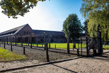 Oswiecim, Poland - October 07, 2022 Auschwitz, the largest concentration camp complex in the Third Reich, both a concentration camp and an extermination center, built for exterminating the jews peopleのeditorial素材