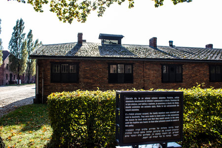 Oswiecim, Poland - October 07, 2022 Auschwitz, the largest concentration camp complex in the Third Reich, both a concentration camp and an extermination center, built for exterminating the jews peopleのeditorial素材