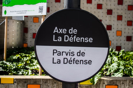 Paris, France - September 12, 2022 Cityscape and architecture of La Defense, a business district...