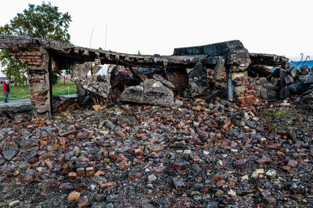 Oswiecim, Poland - October 07, 2022 Birkenau, the largest concentration camp complex in the Third Reich, both a concentration camp and an extermination center, built for exterminating the jews peopleのeditorial素材