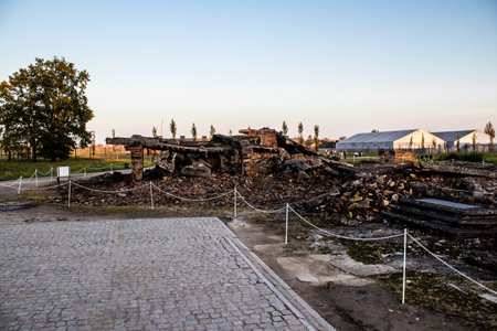 Oswiecim, Poland - October 07, 2022 Birkenau, the largest concentration camp complex in the Third Reich, both a concentration camp and an extermination center, built for exterminating the jews peopleのeditorial素材