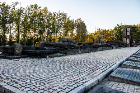 Oswiecim, Poland - October 07, 2022 Birkenau, the largest concentration camp complex in the Third Reich, both a concentration camp and an extermination center, built for exterminating the jews peopleのeditorial素材