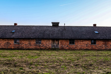 Oswiecim, Poland - October 07, 2022 Birkenau, the largest concentration camp complex in the Third Reich, both a concentration camp and an extermination center, built for exterminating the jews peopleのeditorial素材