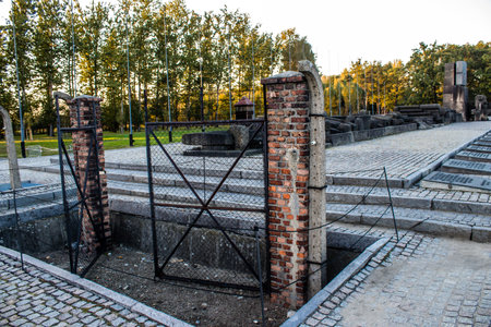 Oswiecim, Poland - October 07, 2022 Birkenau, the largest concentration camp complex in the Third Reich, both a concentration camp and an extermination center, built for exterminating the jews peopleのeditorial素材