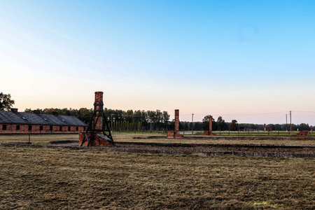 Oswiecim, Poland - October 07, 2022 Birkenau, the largest concentration camp complex in the Third Reich, both a concentration camp and an extermination center, built for exterminating the jews peopleのeditorial素材