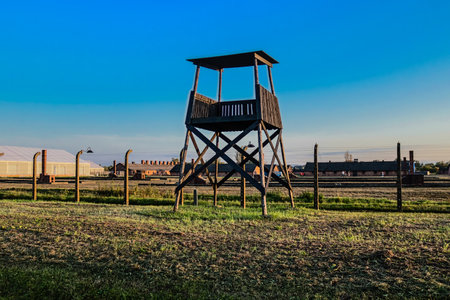 Oswiecim, Poland - October 07, 2022 Birkenau, the largest concentration camp complex in the Third Reich, both a concentration camp and an extermination center, built for exterminating the jews peopleのeditorial素材