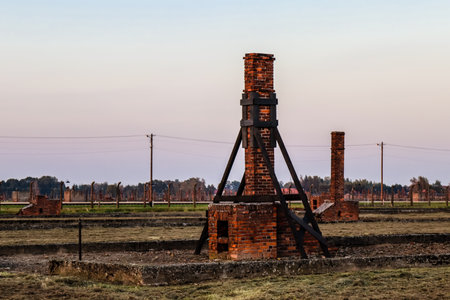 Oswiecim, Poland - October 07, 2022 Birkenau, the largest concentration camp complex in the Third Reich, both a concentration camp and an extermination center, built for exterminating the jews peopleのeditorial素材