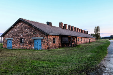 Oswiecim, Poland - October 07, 2022 Birkenau, the largest concentration camp complex in the Third Reich, both a concentration camp and an extermination center, built for exterminating the jews peopleのeditorial素材