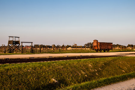 Oswiecim, Poland - October 07, 2022 Birkenau, the largest concentration camp complex in the Third Reich, both a concentration camp and an extermination center, built for exterminating the jews peopleのeditorial素材