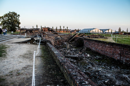 Oswiecim, Poland - October 07, 2022 Birkenau, the largest concentration camp complex in the Third Reich, both a concentration camp and an extermination center, built for exterminating the jews peopleのeditorial素材