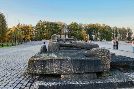 Oswiecim, Poland - October 07, 2022 Birkenau, the largest concentration camp complex in the Third Reich, both a concentration camp and an extermination center, built for exterminating the jews peopleのeditorial素材