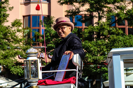 Krakow, Poland - October 08, 2022 Horse drawn carriage rides have become one of the main attractions in Krakow. Their very beautiful horse drawn carriages will take you around the city centerのeditorial素材