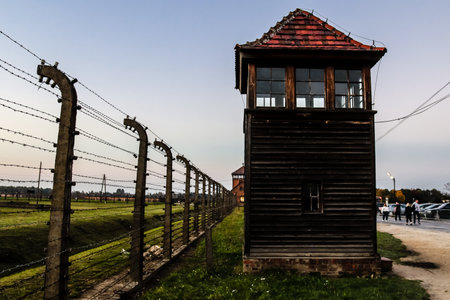 Oswiecim, Poland - October 07, 2022 Birkenau, the largest concentration camp complex in the Third Reich, both a concentration camp and an extermination center, built for exterminating the jews peopleのeditorial素材