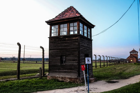 Oswiecim, Poland - October 07, 2022 Birkenau, the largest concentration camp complex in the Third Reich, both a concentration camp and an extermination center, built for exterminating the jews peopleのeditorial素材