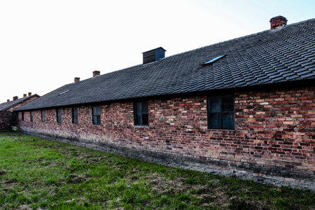 Oswiecim, Poland - October 07, 2022 Birkenau, the largest concentration camp complex in the Third Reich, both a concentration camp and an extermination center, built for exterminating the jews peopleのeditorial素材