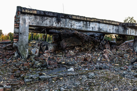 Oswiecim, Poland - October 07, 2022 Birkenau, the largest concentration camp complex in the Third Reich, both a concentration camp and an extermination center, built for exterminating the jews peopleのeditorial素材
