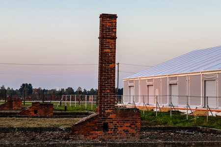 Oswiecim, Poland - October 07, 2022 Birkenau, the largest concentration camp complex in the Third Reich, both a concentration camp and an extermination center, built for exterminating the jews peopleのeditorial素材