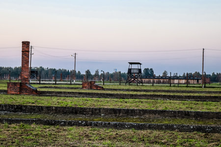Oswiecim, Poland - October 07, 2022 Birkenau, the largest concentration camp complex in the Third Reich, both a concentration camp and an extermination center, built for exterminating the jews peopleのeditorial素材