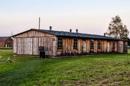 Oswiecim, Poland - October 07, 2022 Birkenau, the largest concentration camp complex in the Third Reich, both a concentration camp and an extermination center, built for exterminating the jews peopleのeditorial素材