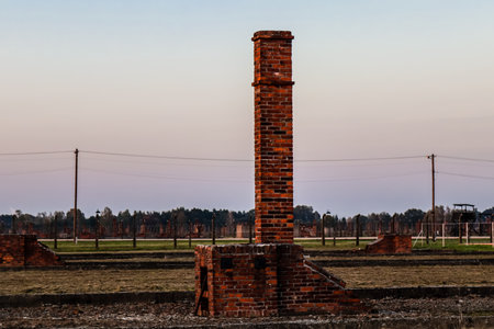 Oswiecim, Poland - October 07, 2022 Birkenau, the largest concentration camp complex in the Third Reich, both a concentration camp and an extermination center, built for exterminating the jews peopleのeditorial素材