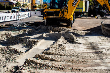 Aftermath of massive Russian missile attacks, a main road in downtown Kyiv was hit hard. Missiles...