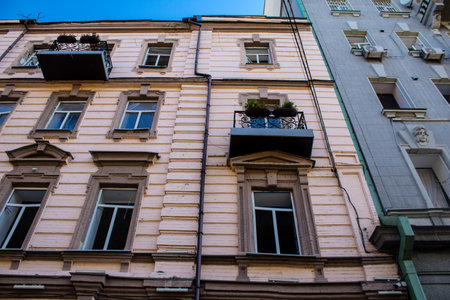 Aftermath of massive Russian missile attacks, facade of historical buildings in downtown Kyiv was hit hard. Missiles hit in 4 places in the city of Kyiv. 9 people died and 36 people were injured. Russia threatens more strikes after missiles hit cities acrのeditorial素材