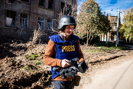 Portrait of Tomas Davidov, a famous Slovak television journalist working in a team with Matej Sulc...