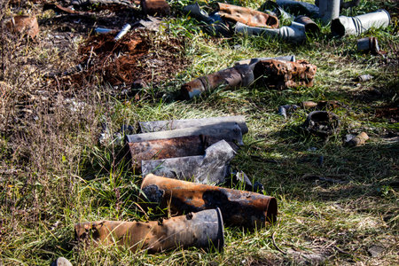 Battlefield near Kherson in Ukraine, after the Russian army has undergone a defeat, the Ukrainian...