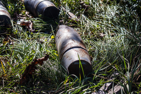 Battlefield near Kherson in Ukraine, after the Russian army has undergone a defeat, the Ukrainian offensive was a success and numerous Russian lossのeditorial素材
