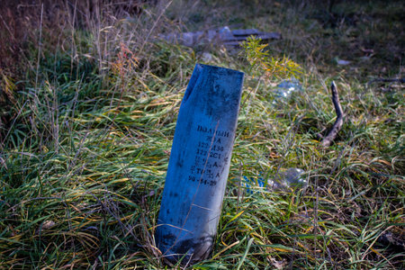 Battlefield near Kherson in Ukraine, after the Russian army has undergone a defeat, the Ukrainian offensive was a success and numerous Russian lossのeditorial素材
