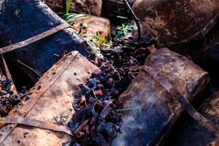 Battlefield near Kherson in Ukraine, after the Russian army has undergone a defeat, the Ukrainian...