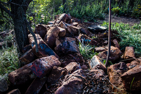 Battlefield near Kherson in Ukraine, after the Russian army has undergone a defeat, the Ukrainian offensive was a success and numerous Russian lossのeditorial素材