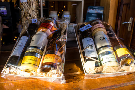 Food products at the Christmas Market in Reims will take place from December 1 to 30, 2022. On the Promenades Jean-Louis Schneiter, the 150 chalets of the "Christmas Village" will be deployed.のeditorial素材