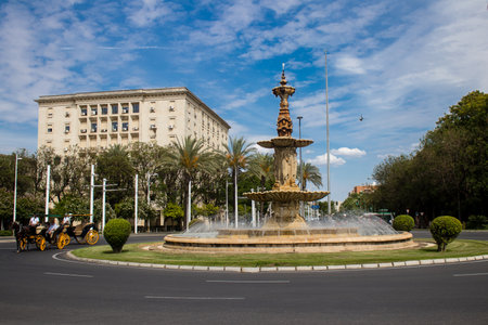 Sevilla, Spain - June 06, 2023 Architecture and cityscape of the city center of Sevilla, an emblematic city and the capital of Andalusia.のeditorial素材