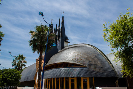 Seville, Spain - June 06, 2023 Architecture and cityscape of Cartuja Island, one of the neighborhoods of Seville, emblematic city and capital of Andalusia.のeditorial素材