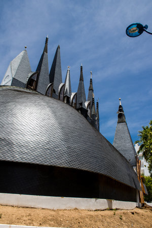 Seville, Spain - June 06, 2023 Architecture and cityscape of Cartuja Island, one of the neighborhoods of Seville, emblematic city and capital of Andalusia.のeditorial素材