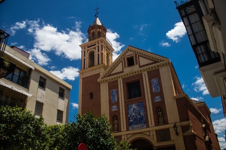 Sevilla, Spain - June 13, 2023 Architecture and cityscape of the city center of Sevilla, an emblematic city and the capital of Andalusia.のeditorial素材