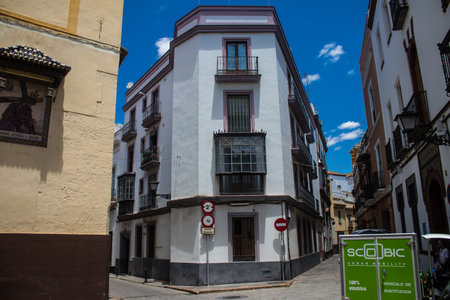 Sevilla, Spain - June 13, 2023 Architecture and cityscape of the city center of Sevilla, an emblematic city and the capital of Andalusia.のeditorial素材