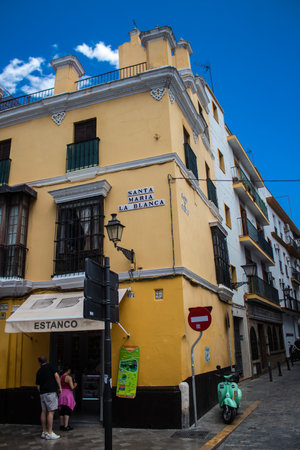 Sevilla, Spain - June 13, 2023 Architecture and cityscape of the city center of Sevilla, an emblematic city and the capital of Andalusia.のeditorial素材