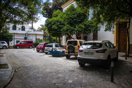 Sevilla, Spain - June 13, 2023 Architecture and cityscape of the city center of Sevilla, an emblematic city and the capital of Andalusia.のeditorial素材