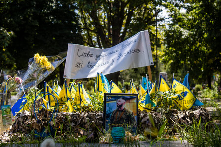 Monuments to the dead of Ukrainian soldiers are increasingly present in parks and city centers. They...