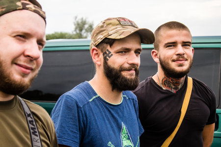 The volunteers of this humanitarian association offer free meals and food to the soldiers of the Ukrainian armed forces. They mobilize regularly and move to areas very close to the front line to provide support to the soldiers.のeditorial素材