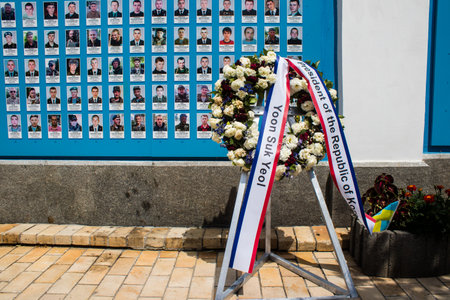 The wall, created in 2014, has been updated over the past decade to honor victims of Ukraine's wars...