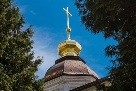 Saint Sophia Cathedral in Kyiv, an architectural monument of Kievan Rus. The former cathedral is one of the city's best known landmarks and the first heritage site in Ukraine to be inscribed on the World Heritage List. The cathedral is famous for its mosaのeditorial素材