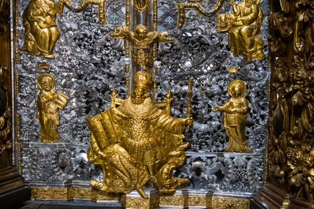 Inside Saint Sophia Cathedral in Kyiv, an architectural monument of Kievan Rus. The former cathedral is one of the city's best known landmarks and the first heritage site in Ukraine to be inscribed on the World Heritage List. The cathedral is famous for iのeditorial素材