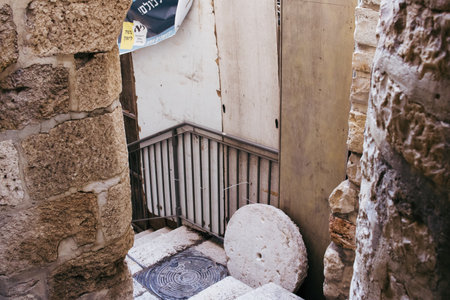 Jerusalem, Israel â December 20, 2023 The streets of the Jewish quarter of the Old City of Jerusalem. Jews live in this residential area of the Old City of Jerusalemの写真素材