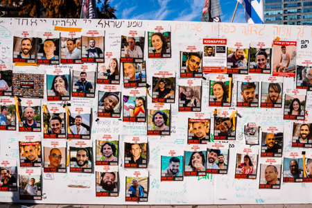 Tel Aviv, Israel - December 16, 2023 At Tel Aviv Museum of Art, on what is now known as Hostages...