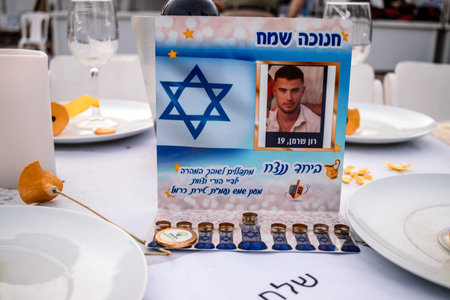 Tel Aviv, Israel - December 10, 2023 Demonstration in front of the Tel Aviv Museum of Art, on what...