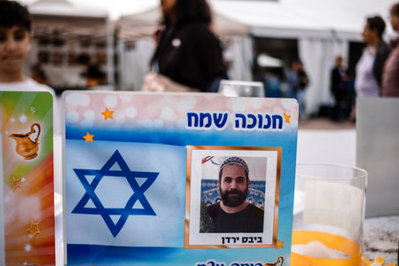 Tel Aviv, Israel - December 10, 2023 Demonstration in front of the Tel Aviv Museum of Art, on what...